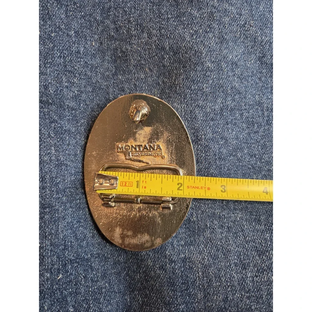 Montana Silversmiths North Dakota Heritage Silver Gold Belt Buckle RARE